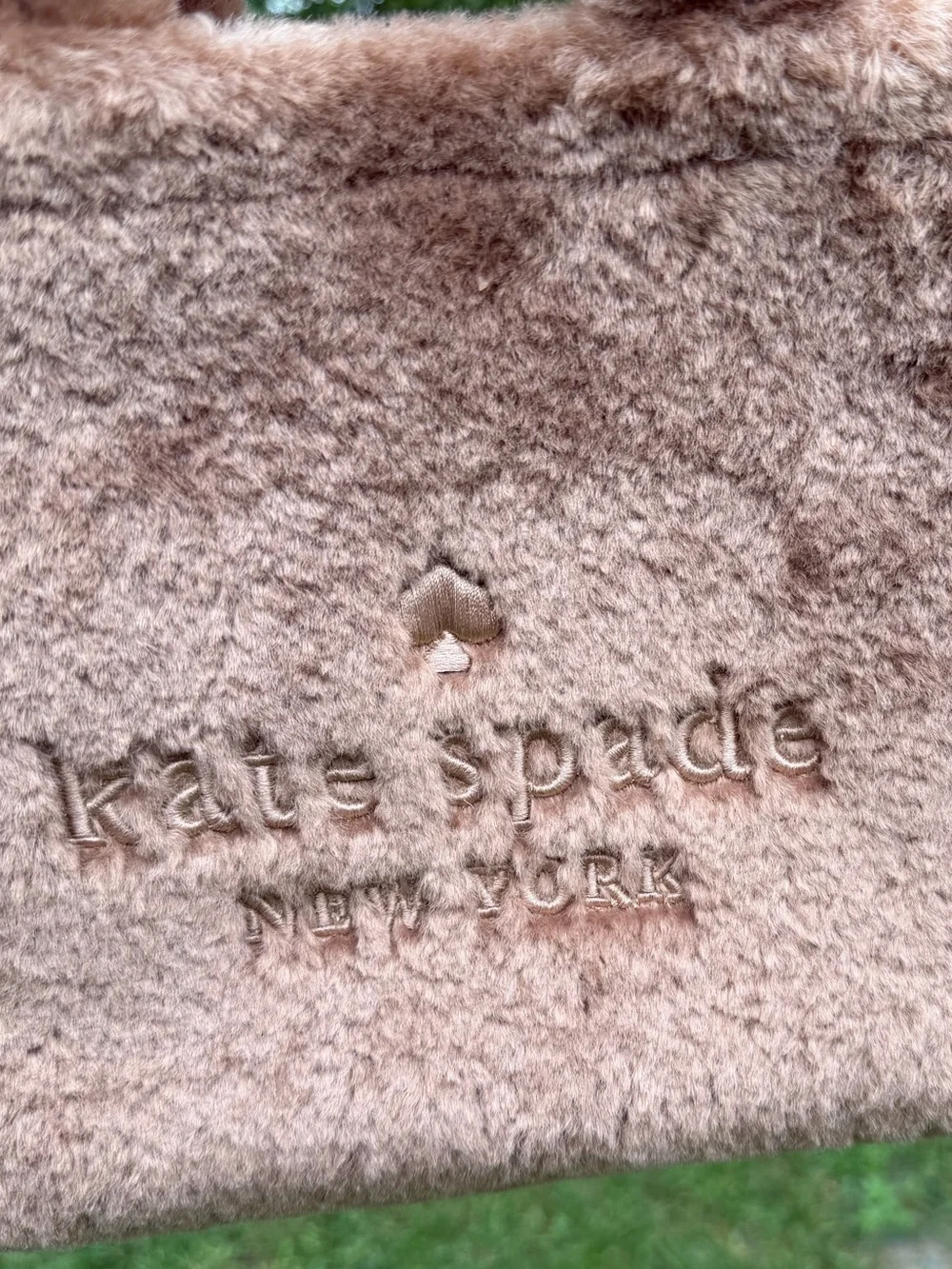Kate Spade Ellie Faux Fur Small Tote Light Fawn Crossbody Bag NWT